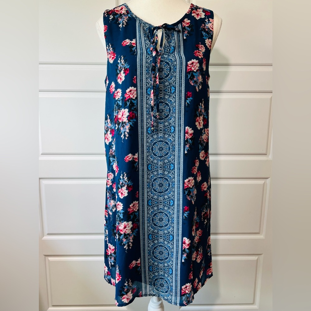 C‎ Floral Print Sleeveless Dress Ladies Summer Casual Sun Dress Medium